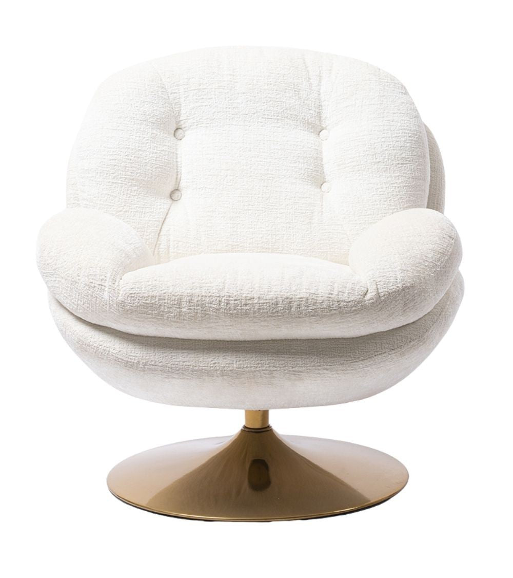 Fauteuil Memento Blanc – Pieds dorés