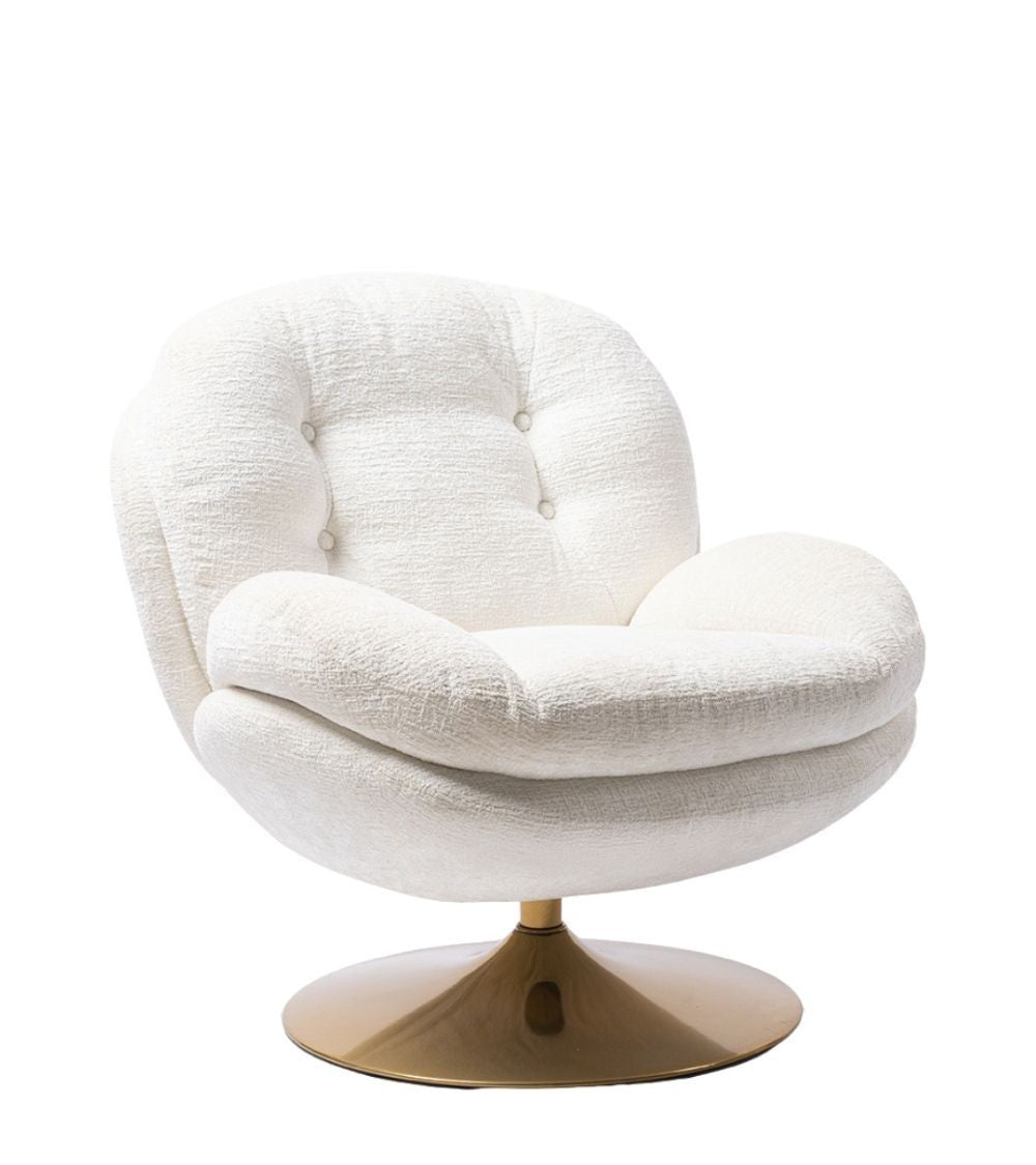 Fauteuil Memento Blanc – Pieds dorés