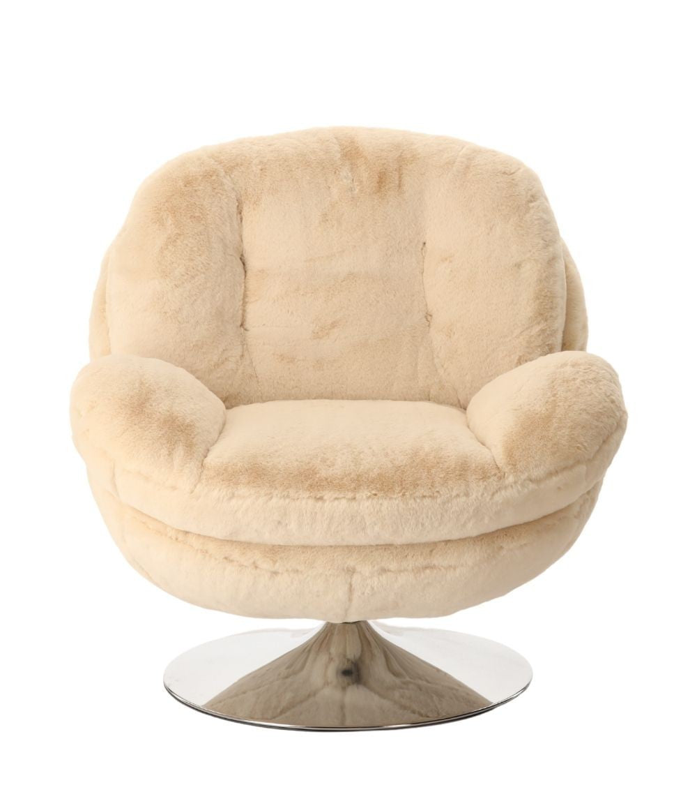 Fauteuil Memento Fausse fourrure, Blanc