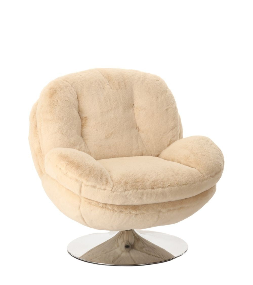 Fauteuil Memento Fausse fourrure, Blanc