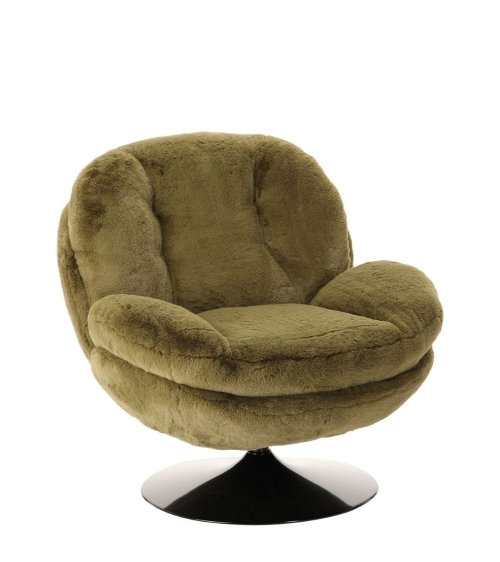 Fauteuil Memento Fausse Fourrure, Kaki
