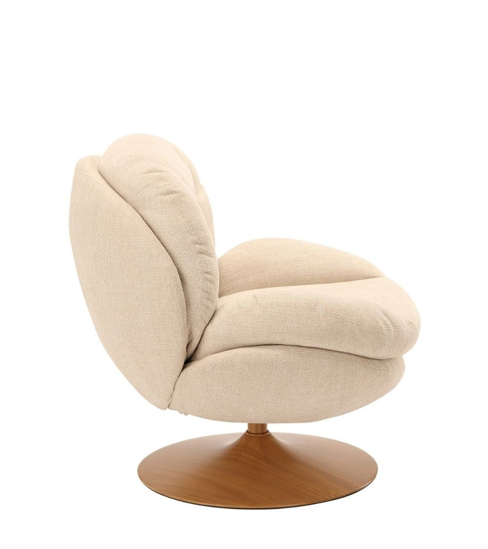 Fauteuil Memento RETRO Beige, Pied bois Clair