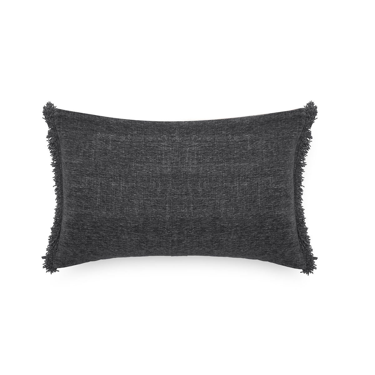 Coussin Anta à franges Caviar – 40 x 60 cm