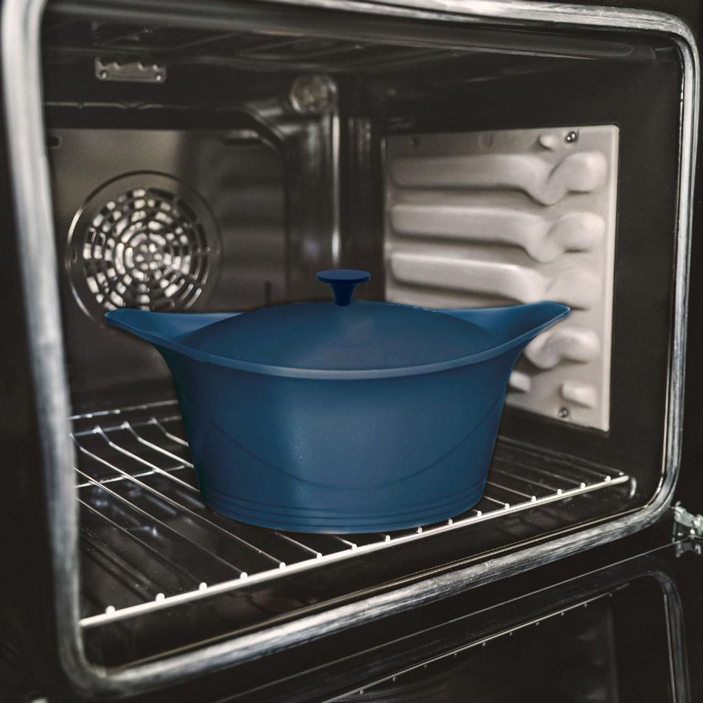L’Incroyable Cocotte 28 cm Myrtille – Cookut – Avec manique et poignée inclus
