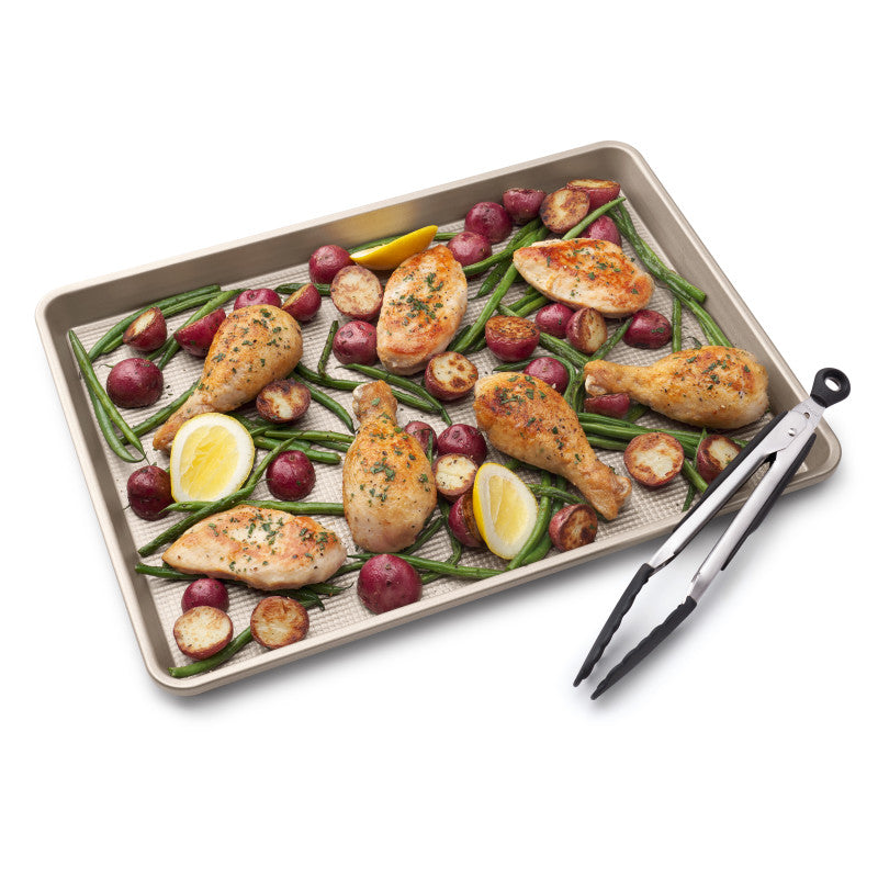 Pince de service acier et silicone 22 cm