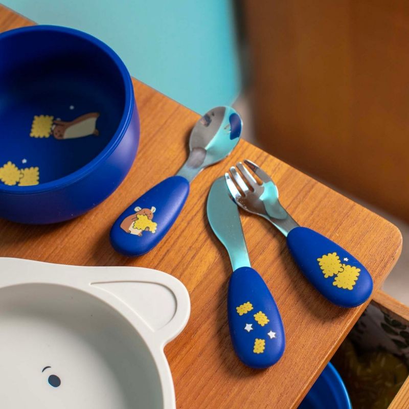 Set couverts silicone Puce & Pilou
