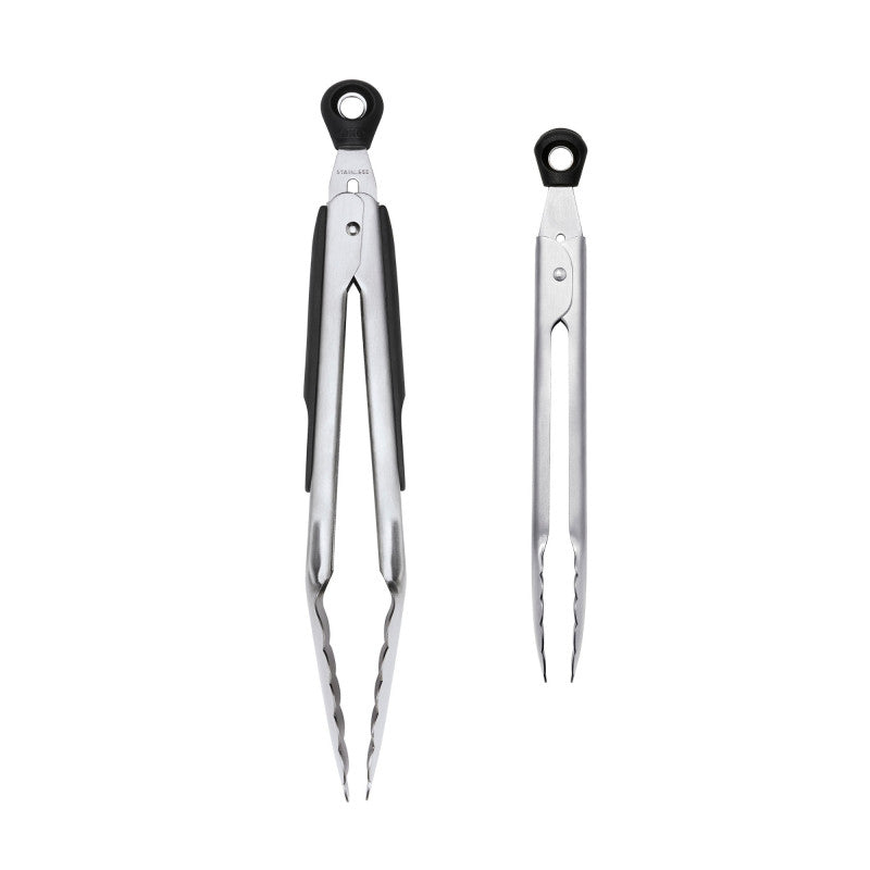Set de 2 pinces de service en inox 22 cm et 18 cm