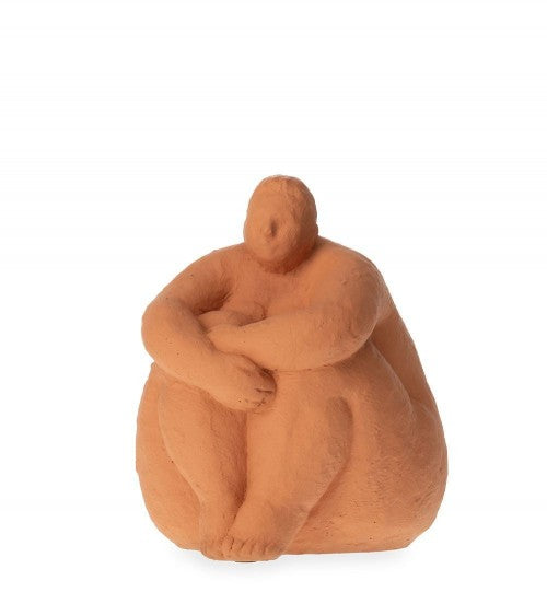 Statue en Terre Cuite Assise Terracotta