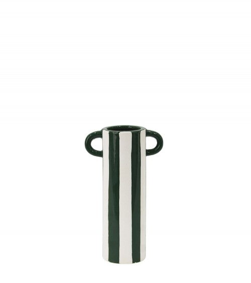 Vase à Rayures Vert