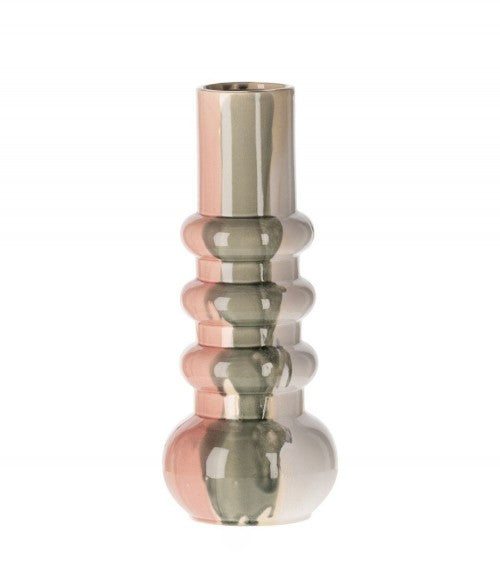 Vase en Céramique Niji Rose/Gris/Blanc